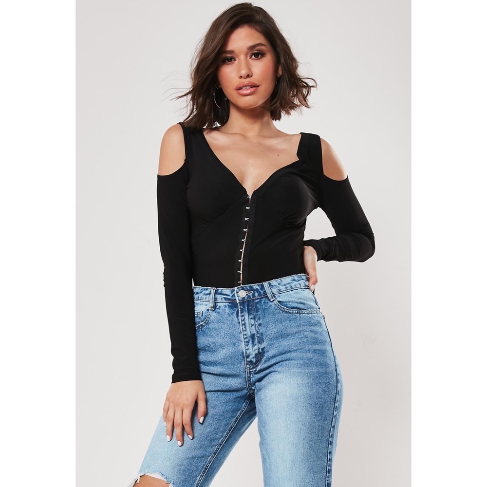 corset detail cold shoulder blouse